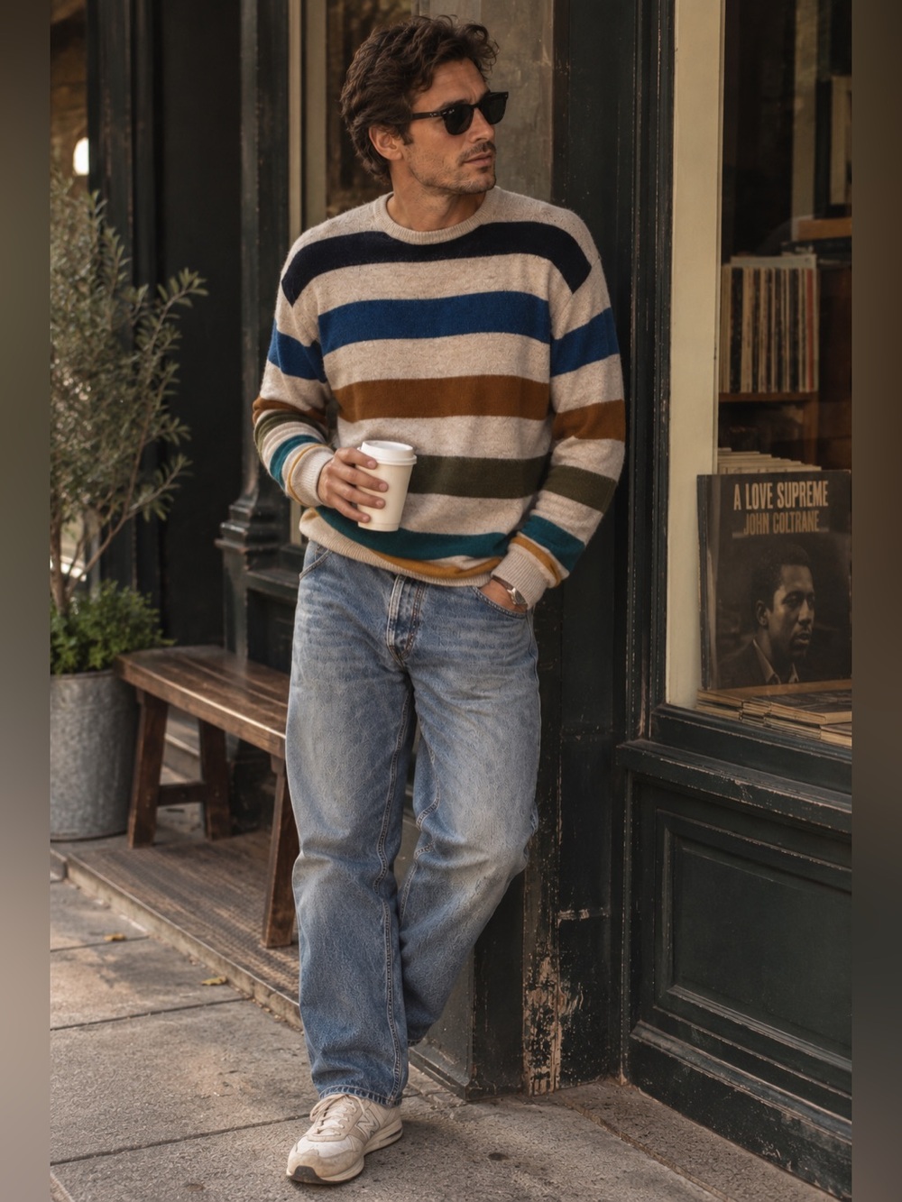 J.Crew 100% Cashmere Striped Sweater Men’s Large Multicolor Crewneck